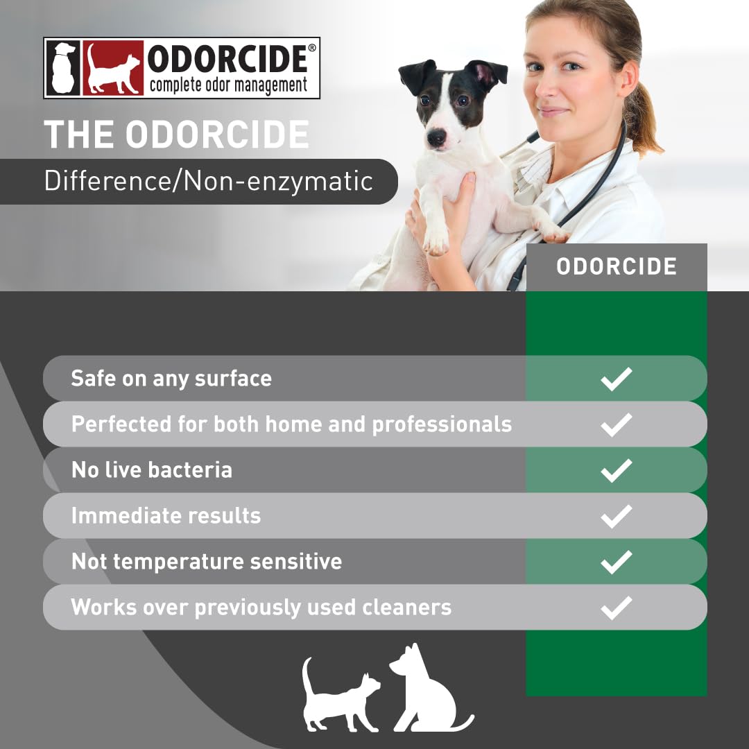 Odorcide, Thornell KOE Kennel Odor Eliminator Concentrate, Great for Cages, Runs, Floors & More, Pet Odor Eliminator for Home & Kennel w/Safe, Non-Enzymatic Formula, 16 oz, White โ Not A Spray Bottle