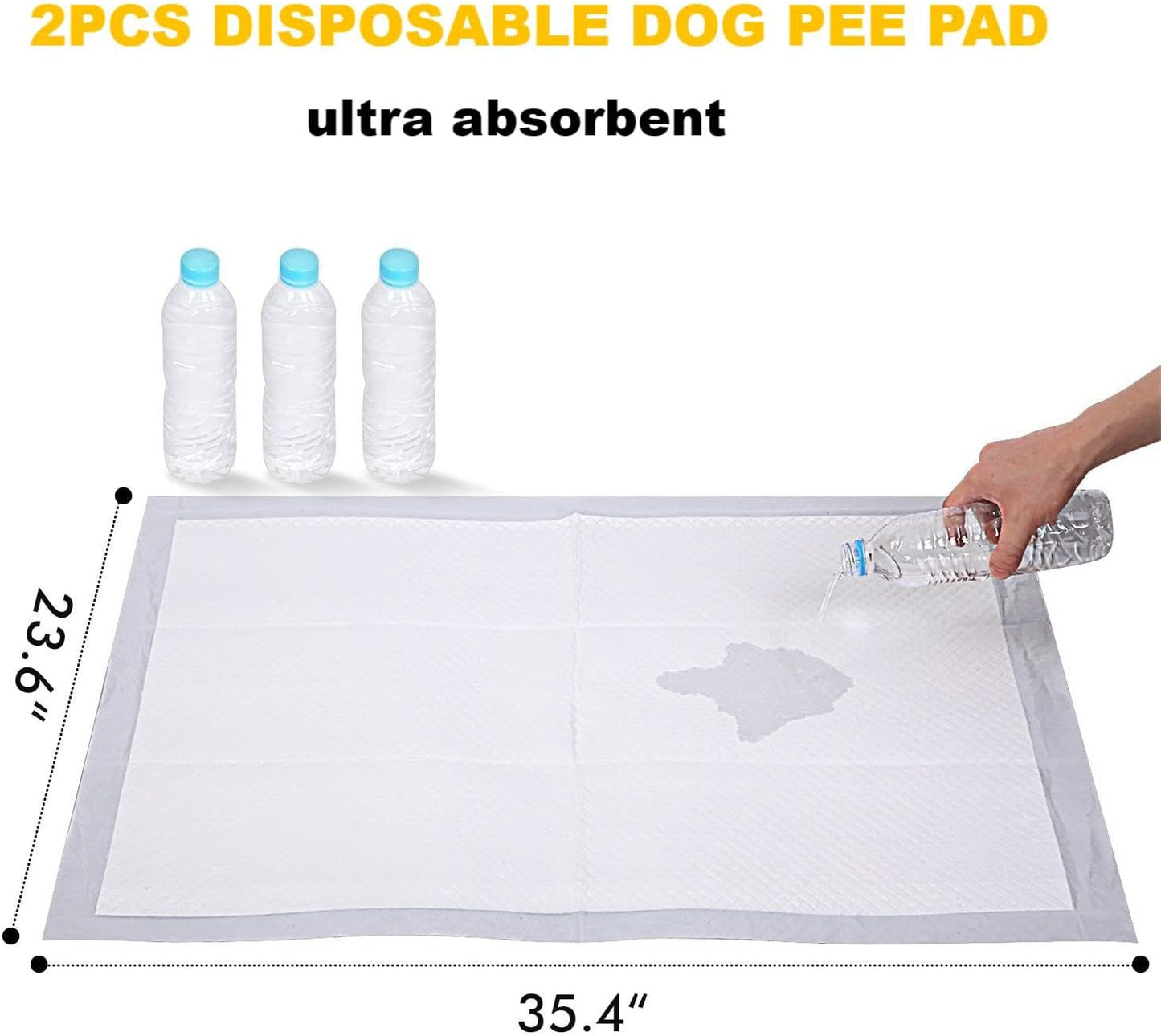MEEXPAWS XL Dog Grass Pad With Tray - Artificial Potty for Balcony, New Generation Instant-Penetration, Litter Box With Hemmed Edge, Disposable Pee Pad