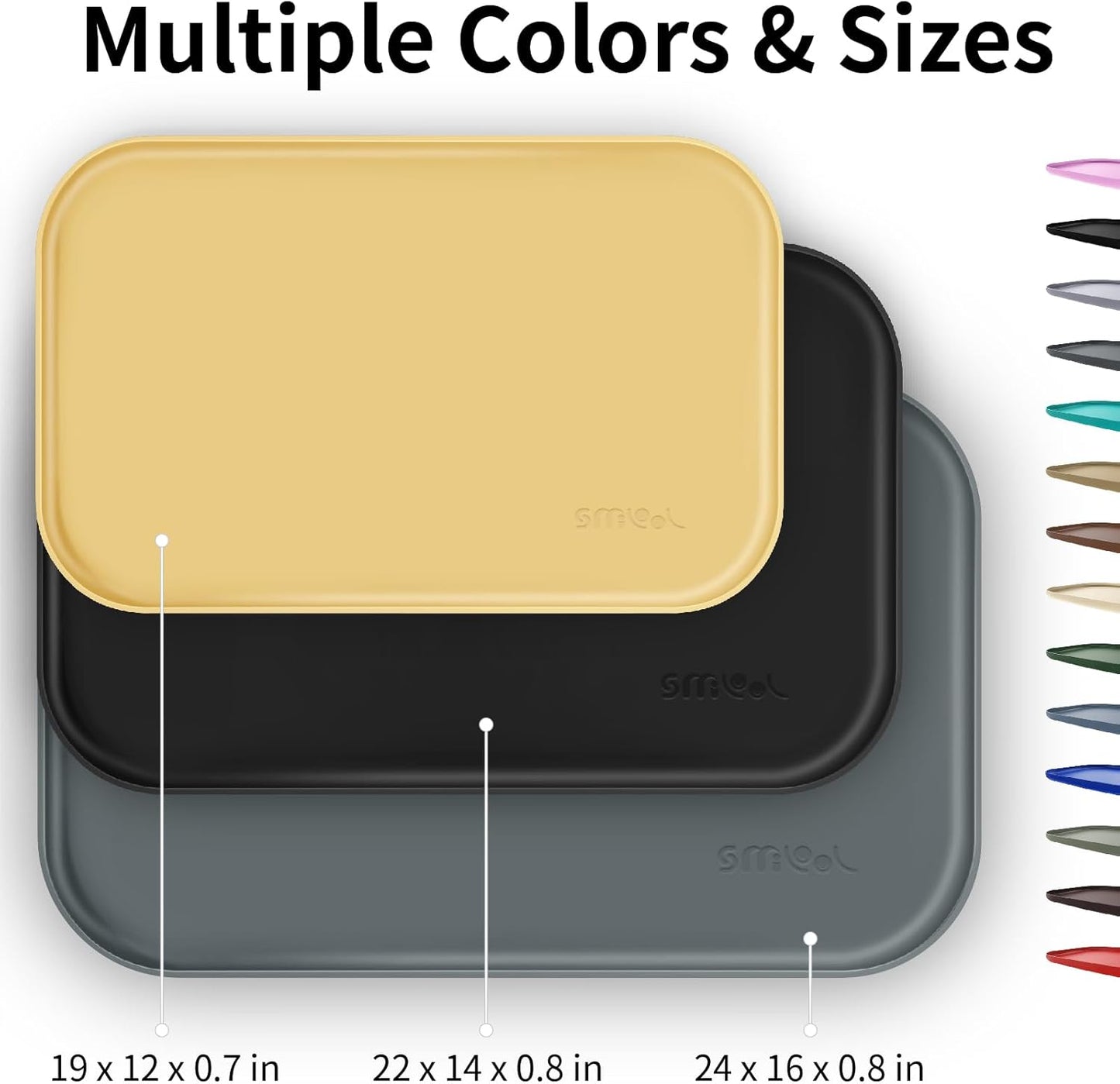 Silicone Pet Feeding Mat with Raised Edge for Food and Water, Dog Bowl Mats, Cat Bowls Placemat with High Lip for Floor Waterproof, Rubber Tray for Cats and Dogs 24 x 16 x0.8 Dark Olive