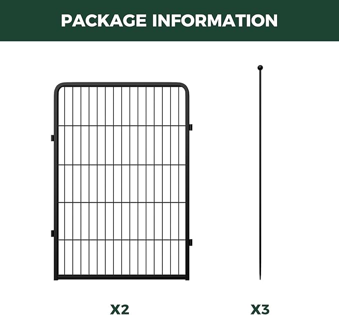 FXW Rollick Unleashed Dog Playpen for Indoor, Yard, RV Camping, 40 inch 2 Panels for Medium and Large Dogs, Black│Patented