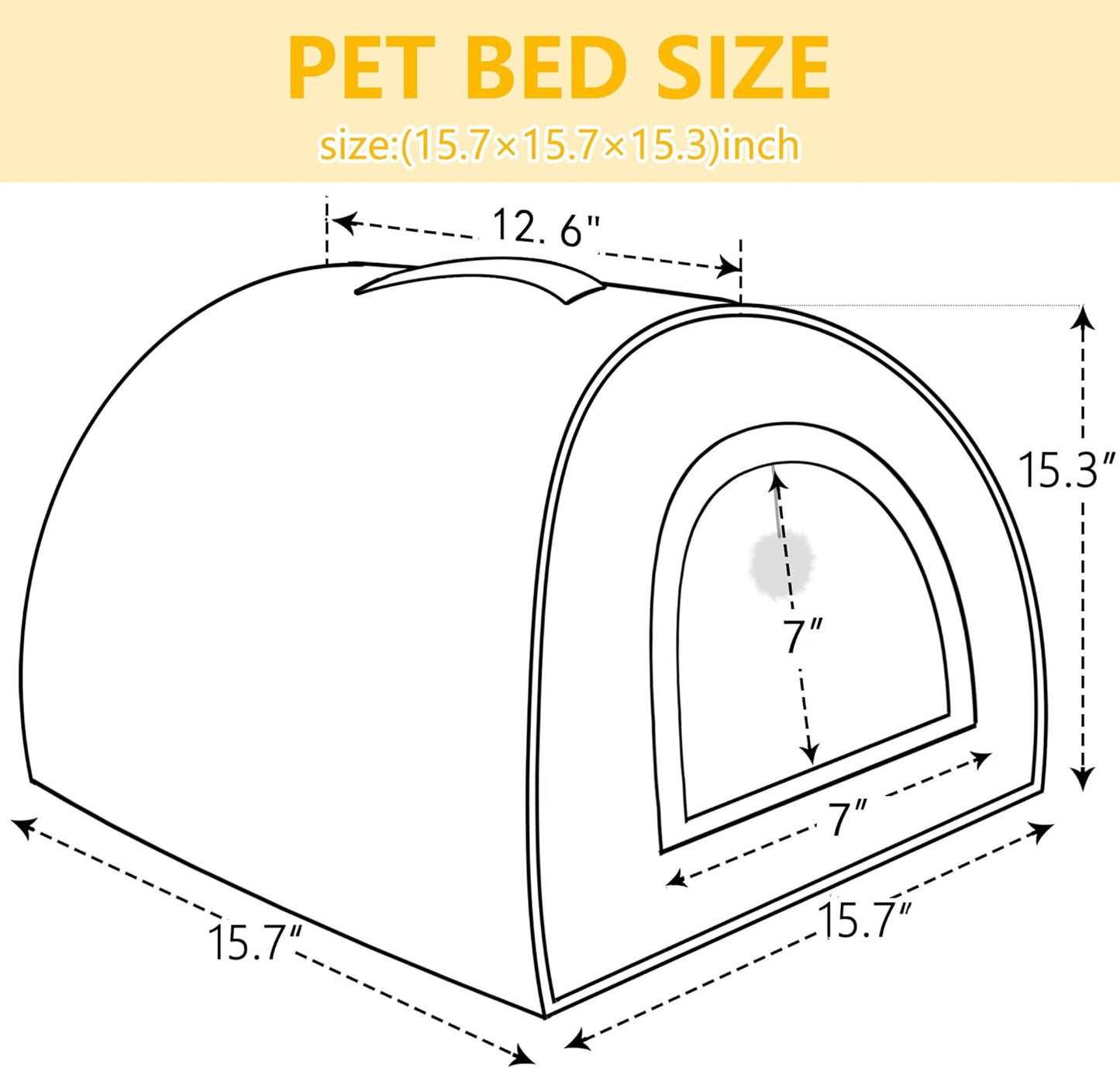 Cat Bed for Indoor Cats,Foldable cat cave,Anti-Slip & Water-Resistant Bottom,cat Houses for Indoor Cats or Small Dogs, Kitten Tent, Rabbit Bed,2 in 1 pet Bed (Dark Grey)