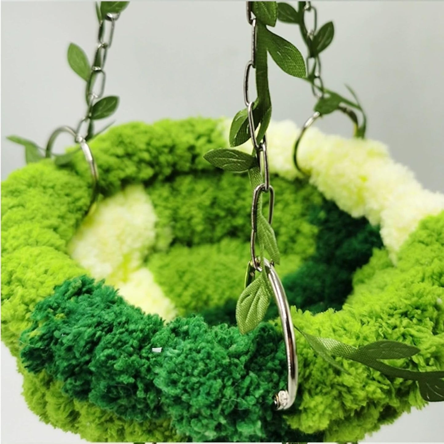 Bird Nest Hanging Hammock Bed Toy for Small Medium Pet Parrot Parakeet Cockatiel Conure Cockatoo Amazon Lovebird Budgie Finch Canary Hamster Rat Gerbils Chinchilla Cage Stand Perch (Green)
