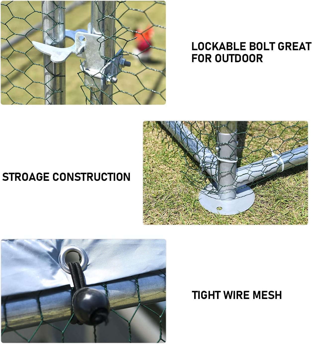 1.26’’ Large Metal Chicken Coop Walk in, Chicken Pen for Chickens, Outdoor Chicken Runs Coops Dog Kennel, Flat Roofed Chicken Runs for Yard with Anti-Ultraviolet Cover (9.2’L x 25’W x 6.4’H)