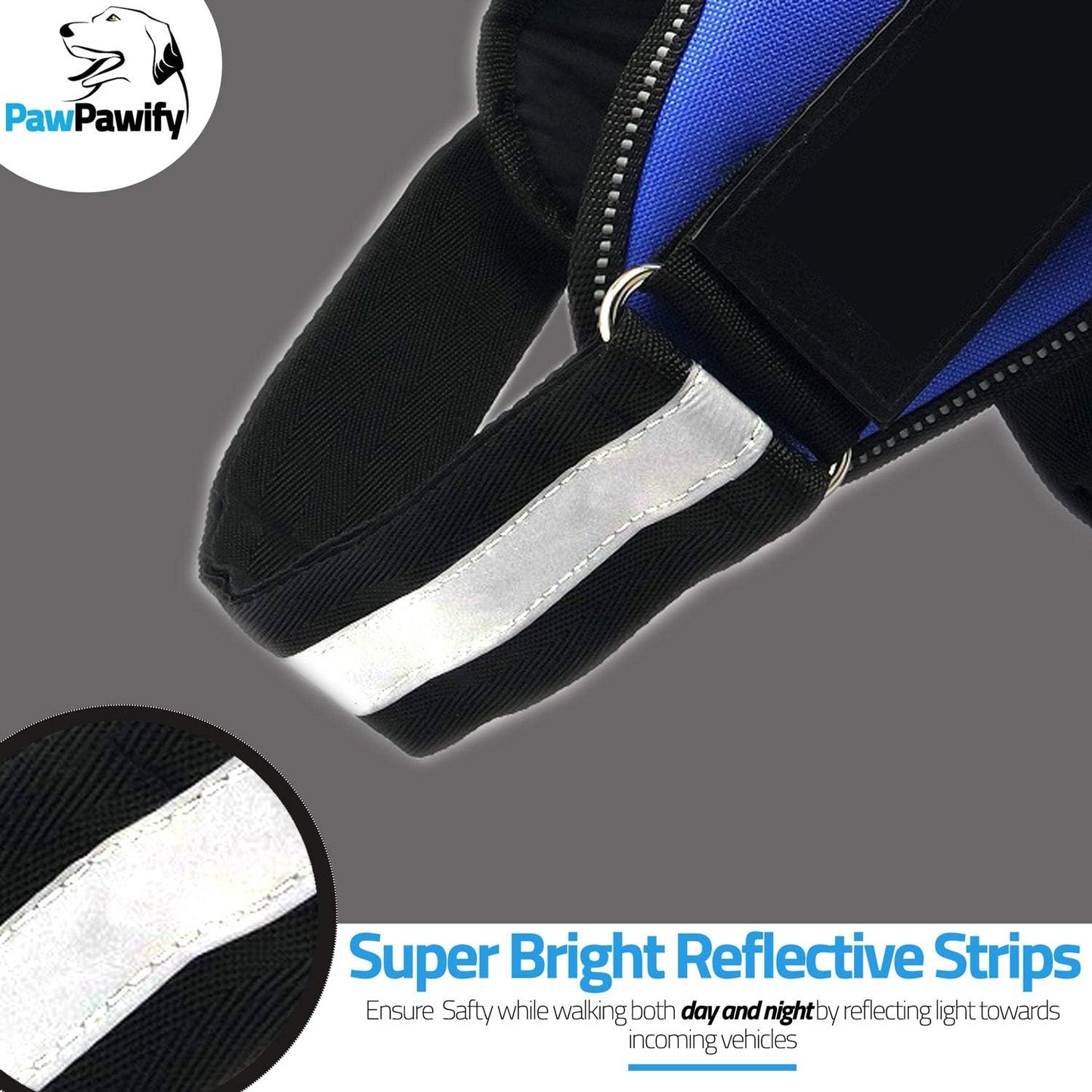 PawPawify Custom No Pull Dog Harness with Name and Phone Number, Heavy Duty Personalized Pet Vest to Prevent Tugging, Pulling, or Choking, Training and Walking (Red, L (40-60 LBS))