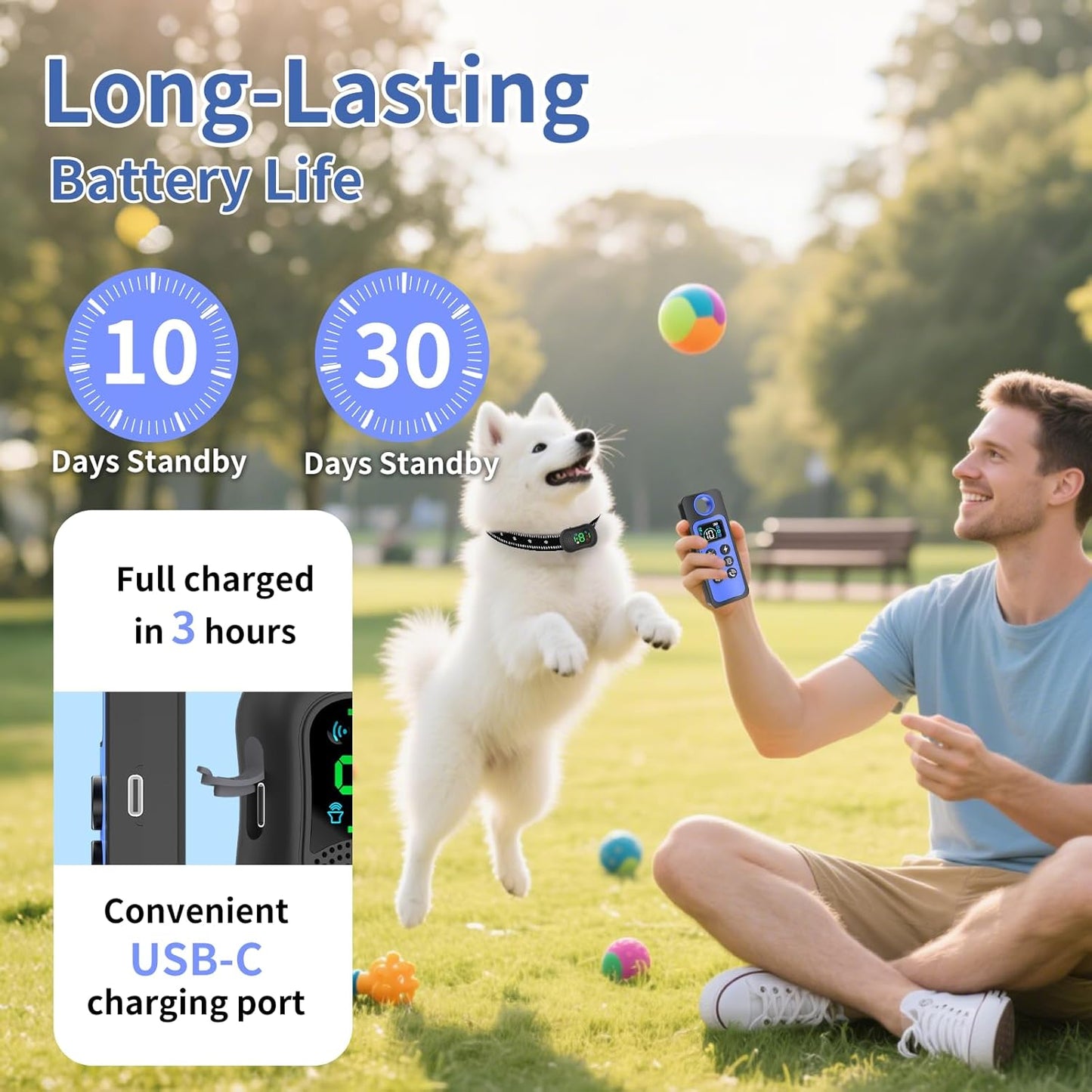Dog Shock Collar/Medium/Small Dogs | Rechargeable Anti-Barking Training Collar,4900FT Dog Training Collar with Remote, IP67 Waterproof/4 Training Modes Adjustable Sensitivity Beep Vibration