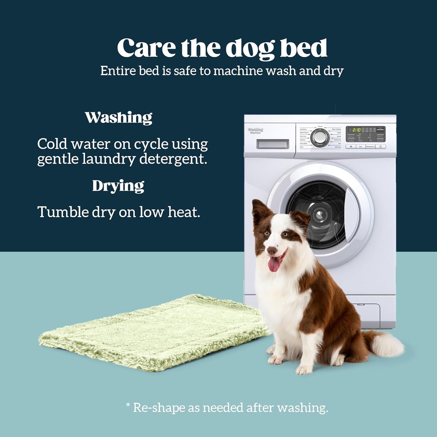 Stoutwool Indestructible Dog Bed - Fluffy Chew Proof Dog Crate Pad - Tough Kennel Pad for Aggressive Chewers - Ideal for Extra Large Breeds & Fits 48-Inch Crate - 47"x29", Gleam