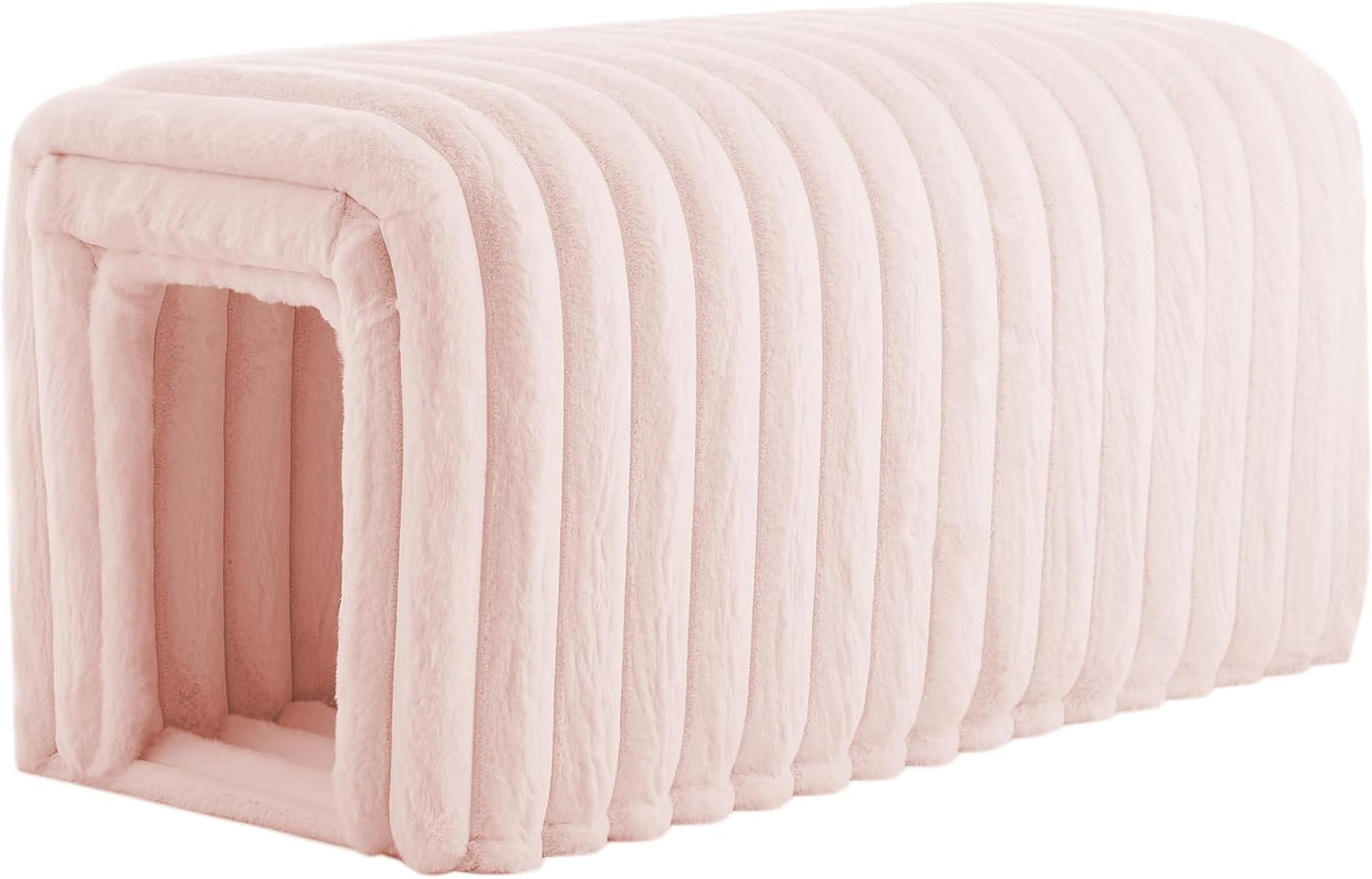 Storage Bench Pet Supplies Corduroy Bench Cat's nest to Hide for The Living Room, Entryway and Bedroom (Pink)