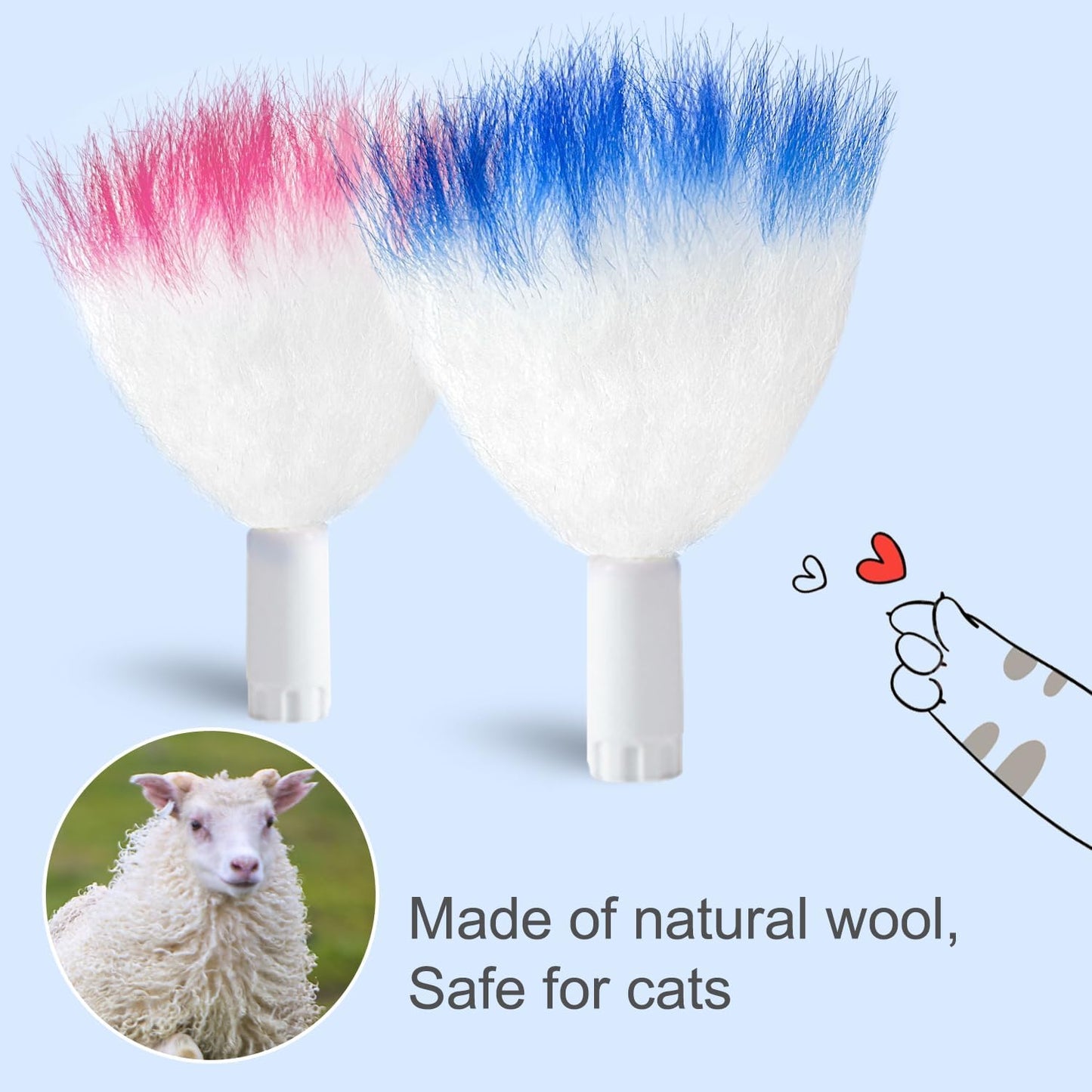 ORSDA 12Pcs Interchangeable Attachments Cat Feather Toys Replaceable Feathers and Fluffy Toy Accessories