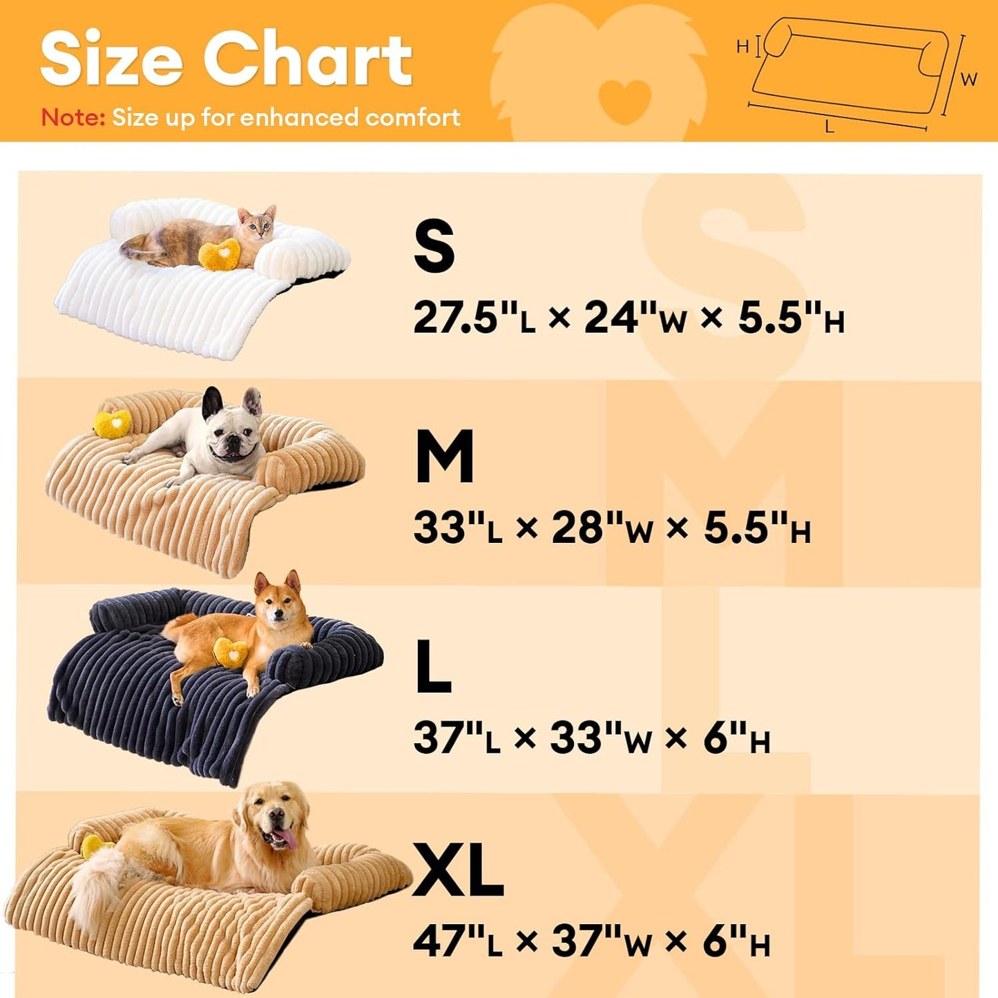 FUNNY FUZZY Pet Couch Cover for Sofa, Calming Dog Bed for Couch, Fluffy Plush Dog Couch Mat for Furniture Protector for Medium Dogs and Cats, 33ร28 in, Mist Grey