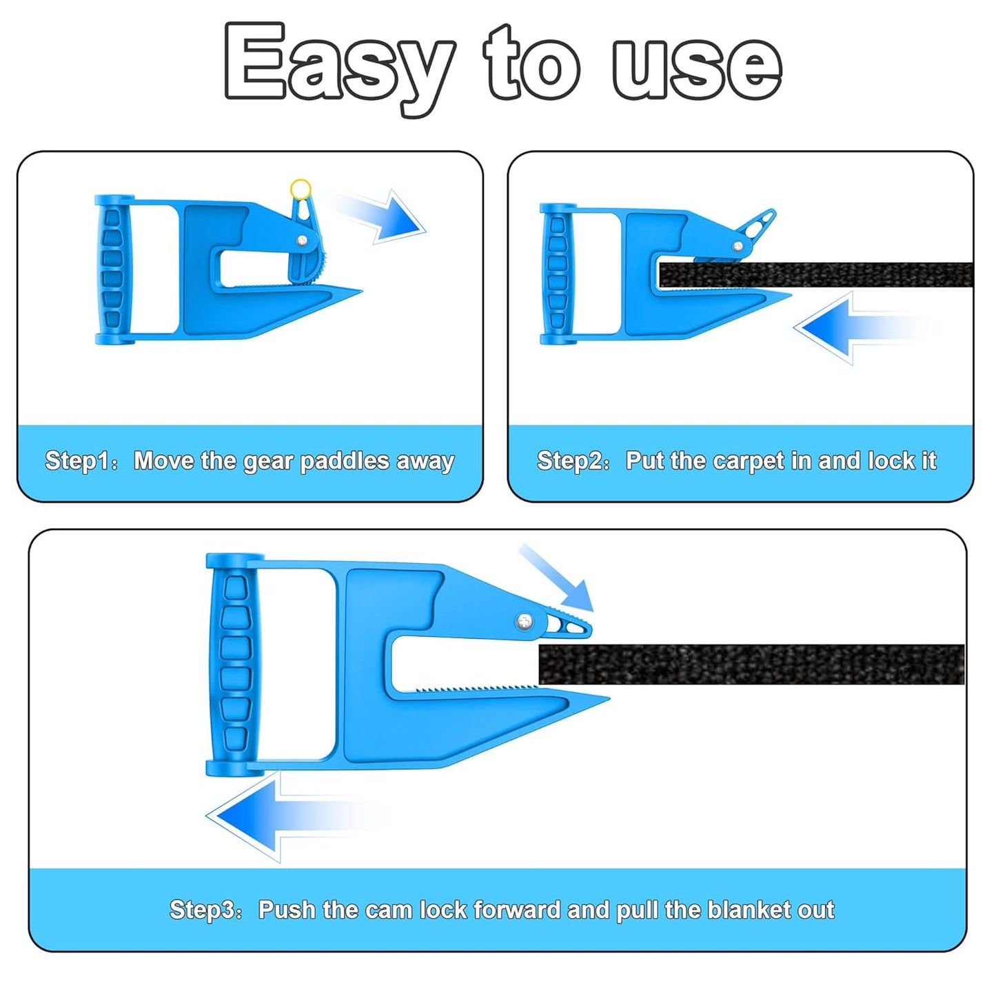 Pair of Mat Movers Tool - Mat Grippers - Heavy Duty Stall Mat Handlers for Horse Mat, Gym Mat, Trailer Mat & Rubber Mats -Ergonomic Mat Puller Perfect for Barn & Home, Durable and Save Time