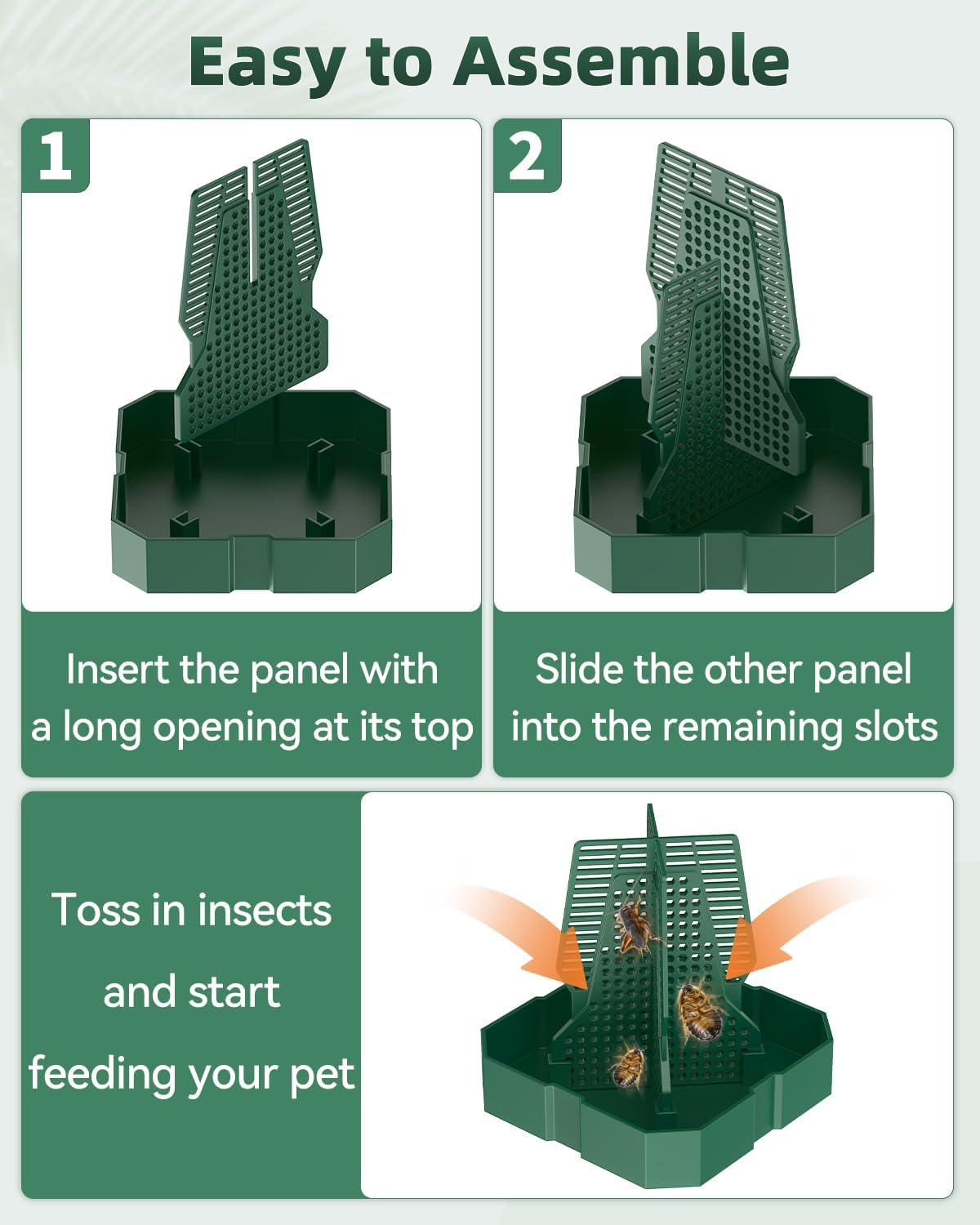 Pawfly Reptile Feeder Box, Chameleon Feeding Bowl, Climbable Chameleon Feeder, Bearded Dragon Food Keeper, Insect Container for Lizards, Geckos, and Frogs