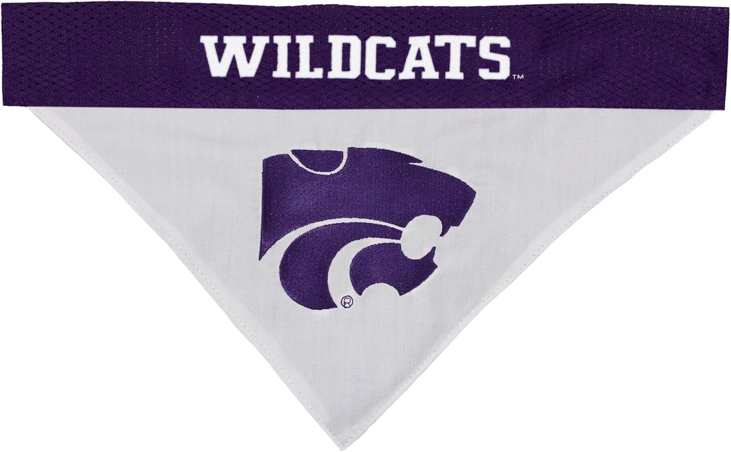Pets First Collegiate Pet Accessories, Reversible Bandana, Kansas State Wildcats Size Large/X-Large