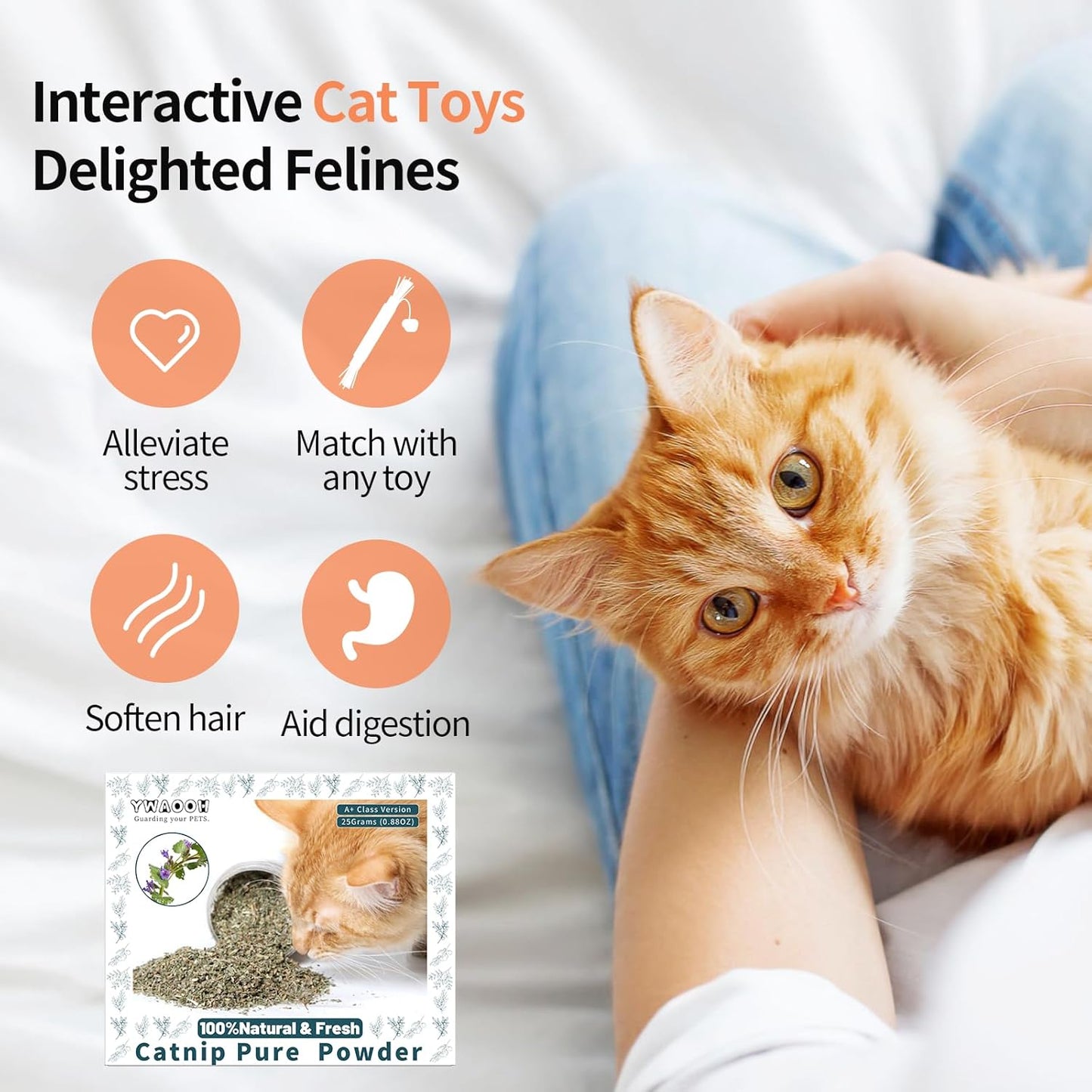 Premium Catnip for Cats & Kittens โ Cold-Processed, High Potency Nepetalactone, 100% Pure Organic Leaf-Only Catnip for Toys, Scratchers, Refills, Stimulates Play & Protects Furniture - 25g