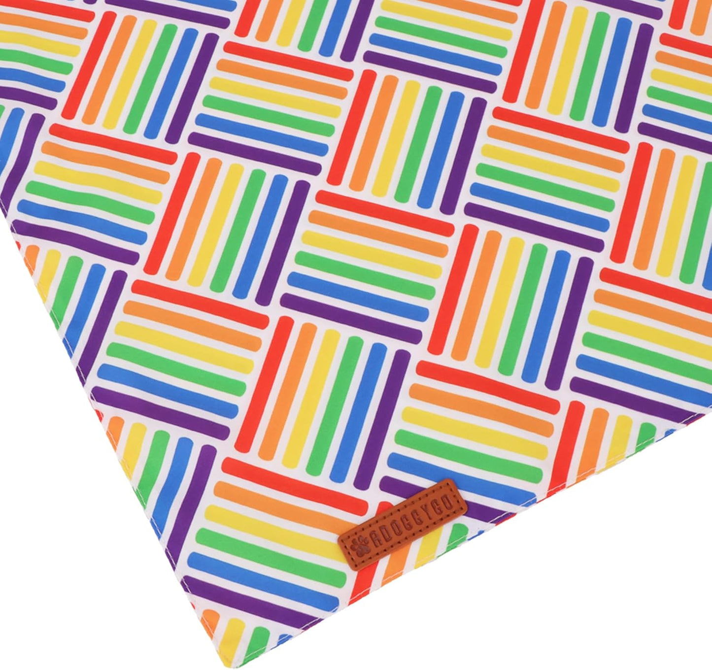 ADOGGYGO Rainbow Dog Bandana, Holiday Pet Scarf, Adjustable Fit Colorful Rainbow Bandanas for Extra Large Dogs Pets (X-Large)