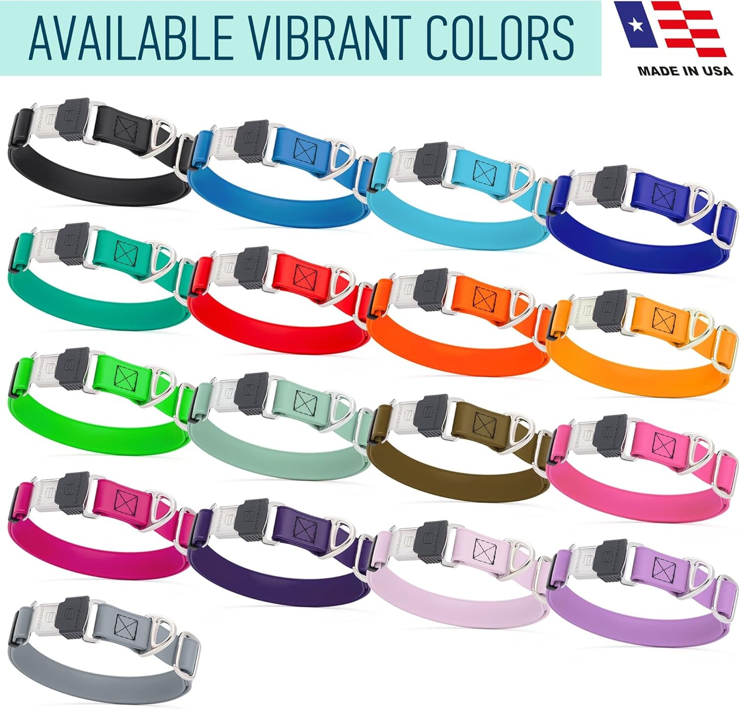 Dogline Biothane Waterproof Dog Collar with Herm Sprenger Stainless Steel Quick Release Buckle – Heavy Duty Tactical Durable Collar for Dogs – Comfortable and Safe Pet Collar, W 1" L 15-25" Sage Green