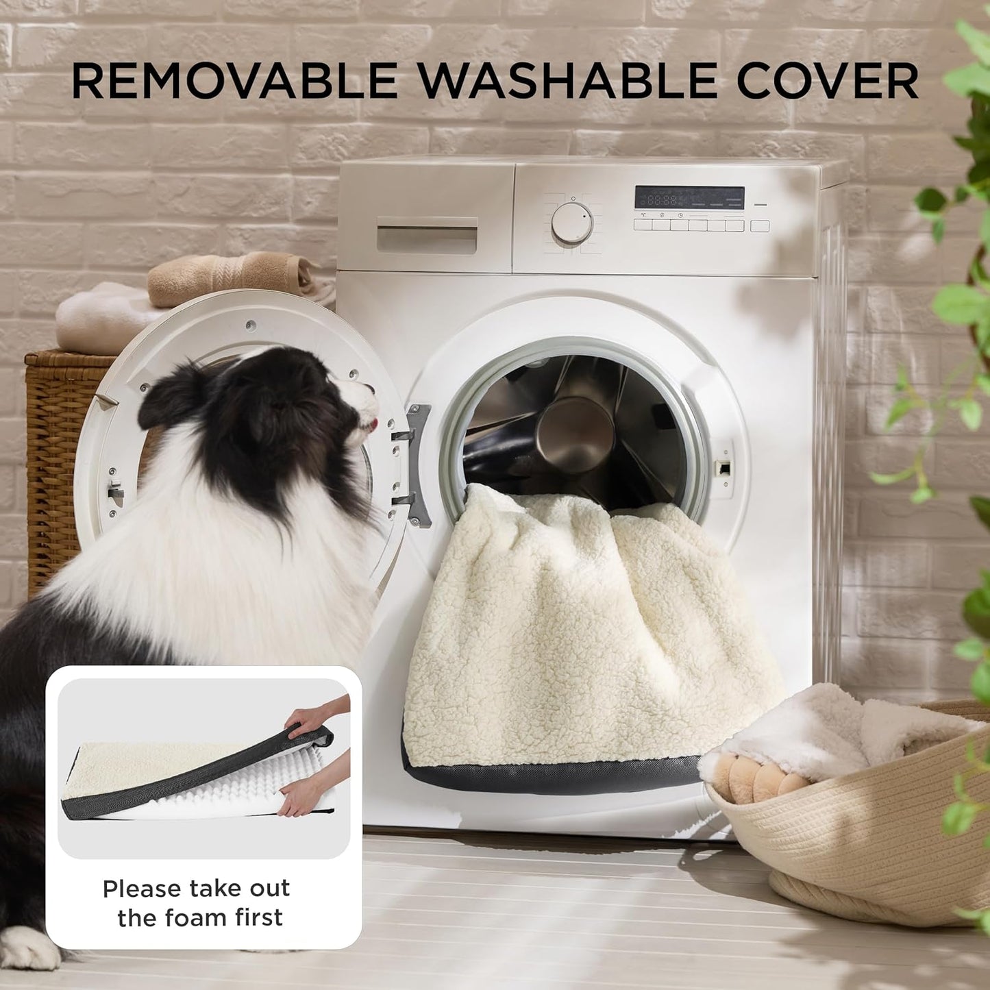 Bedsure XL Dog Beds Large Sized Dog -Orthopedic Flat Extra Large Pet Beds with Removable Washable Cover, Egg Crate Foam Mat, Suitable for Pet Up to 100 lbs