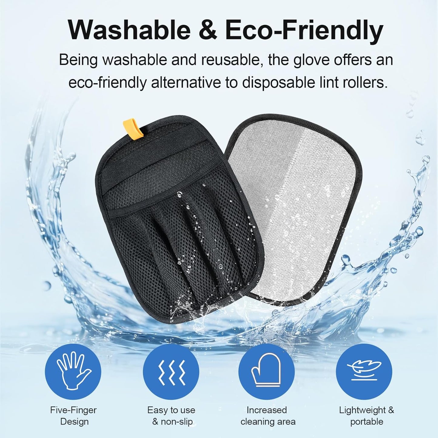 Pet Hair Removal Glove for Cats & Dogs, Upgraded Five-Finger Electrostatic Pet Hair Gloves, Reusable Magic Brush Pet Hair Remover Tool for Laundry, Couch, Carpet, Car Seat