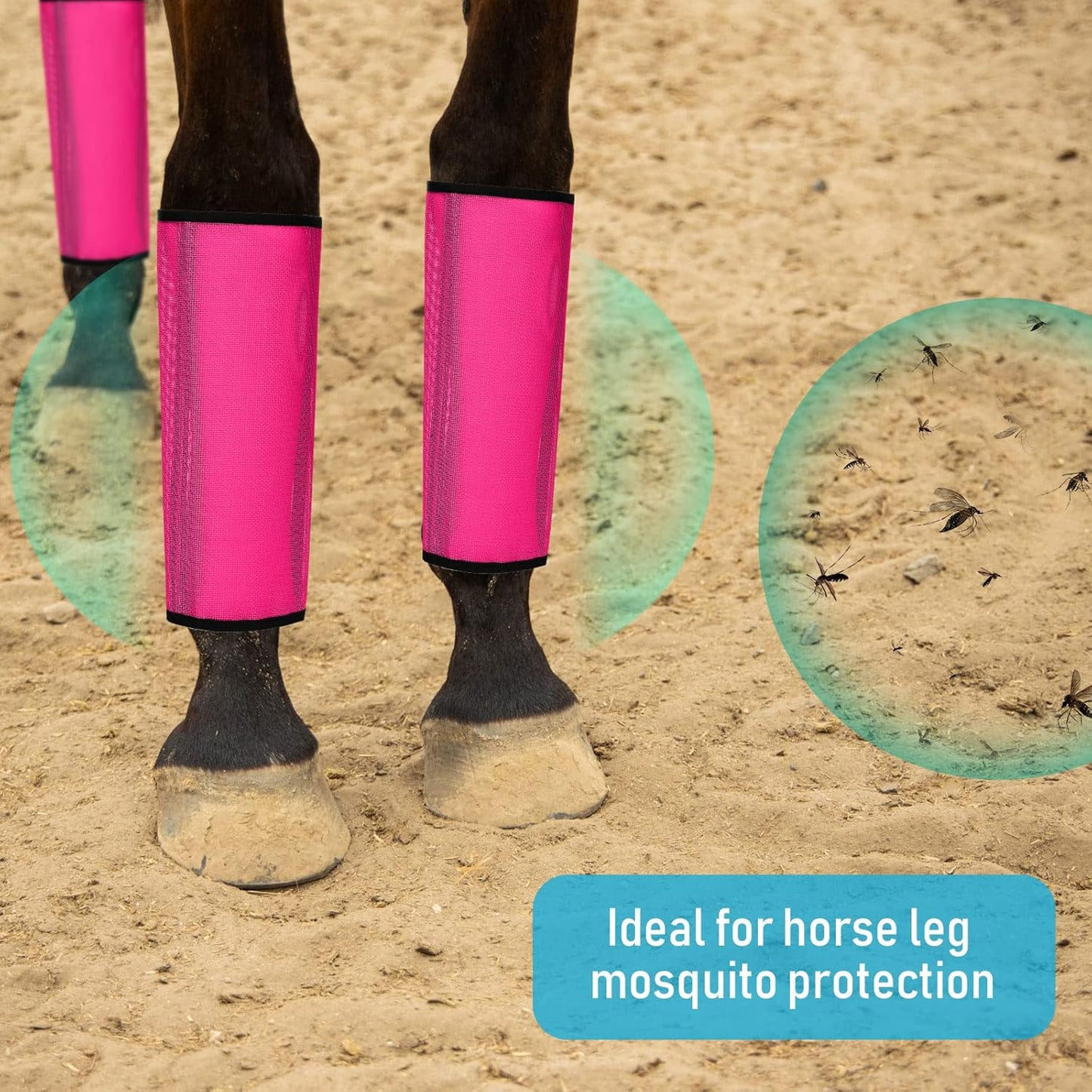 Jexine 12 Fly Boots for Horse Set of 12 Loose Breathable Mesh Horse Fly Sheets Protective Horse Leg Wraps Leggings for Preventing Flies and Mosquitoes Bites (Pink, Blue, Orange)