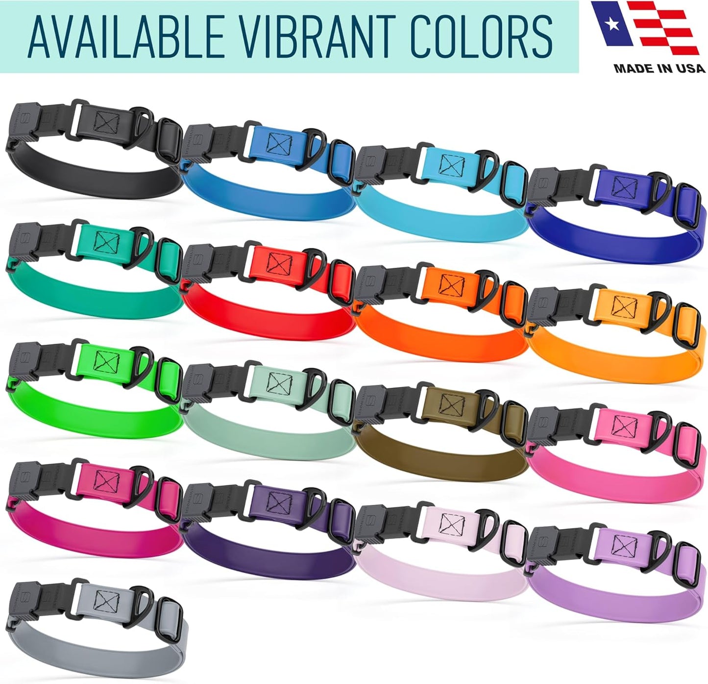 Dogline Biothane Waterproof Dog Collar with Herm Sprenger Stainless Steel Quick Release Buckle – Heavy Duty Tactical Durable Collar for Dogs – Comfortable and Safe Pet Collar W 3/4" L 12-19" Amethyst