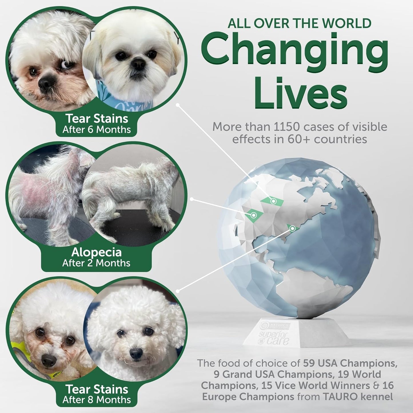 Nature's Protection Superior Care White Dogs Grain-Free Dry Dog Food - High Protein, Tear Stain Dog Food for Small & Mini Breeds Light Coated Adult Dogs, Fresh Pet Meal, White Fish, 3.3 lb