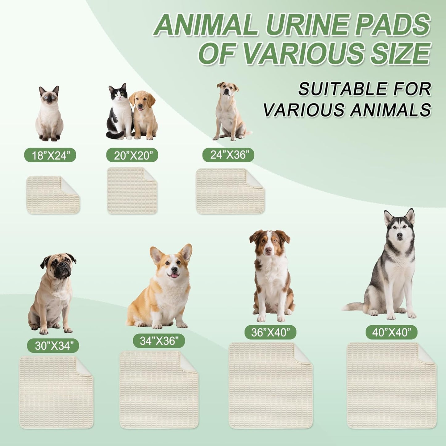 Washable Pee Pads for Dogs, Reusable Puppy Pads Dog Pads, Non-Slip Dog Pee Pads, Leak-Proof Pet Pee Pads Wee Wee Pads for Dogs. (Cream White, 18"x24"(Pack of 2))