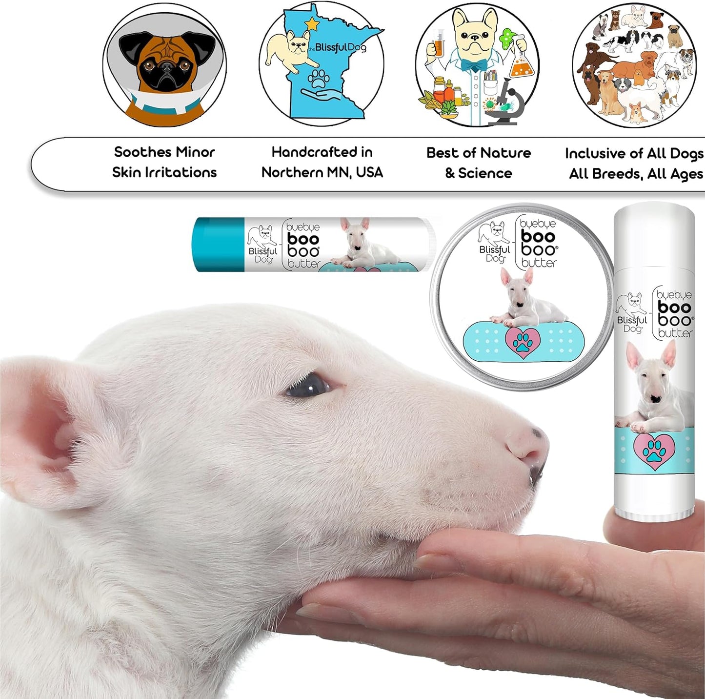 The Blissful Dog 8 oz TIN Bull Terrier Booboo Butter
