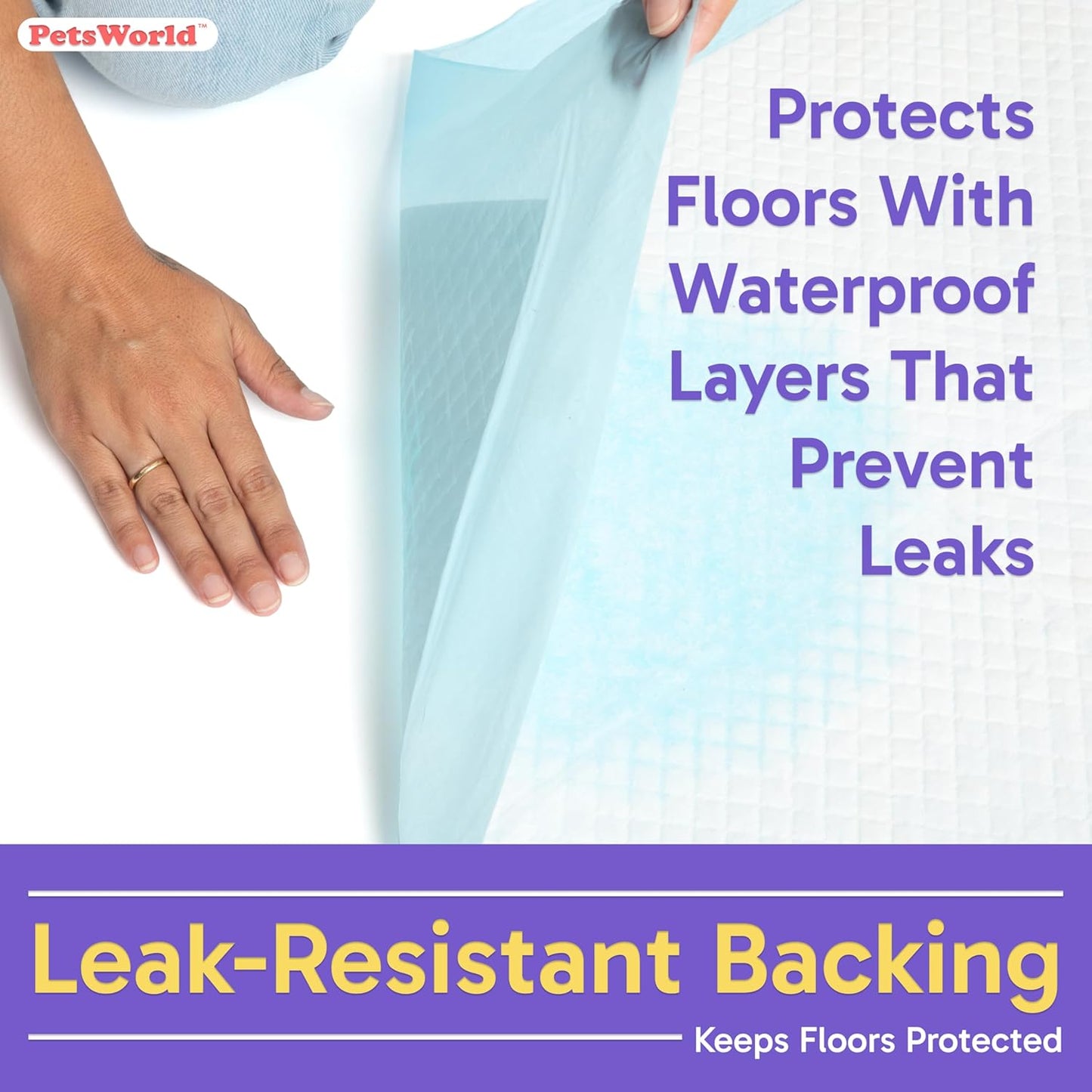 PETSWORLD Puppy Pads, 23x36 Inch, 1800 Count - Puppy Pee Pads for Dogs, Tear Resistant, Economy Value, Super-Absorbent Polymer Gel Core, Perfect for Puppies, Smaller Dogs