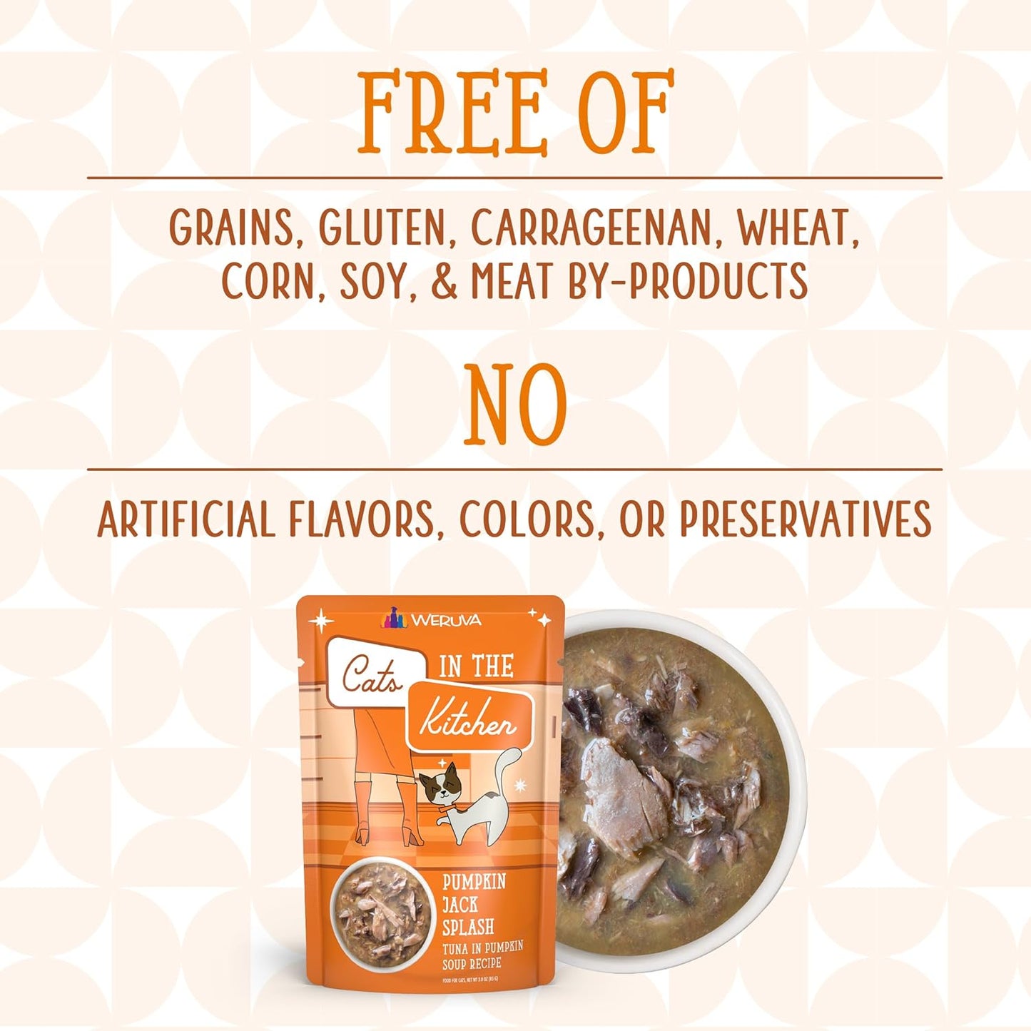 Weruva Cats in The Kitchen, Pumpkin Jack Splash with Tuna in Pumpkin Soup Cat Food, 3oz Pouch (Pack of 12)