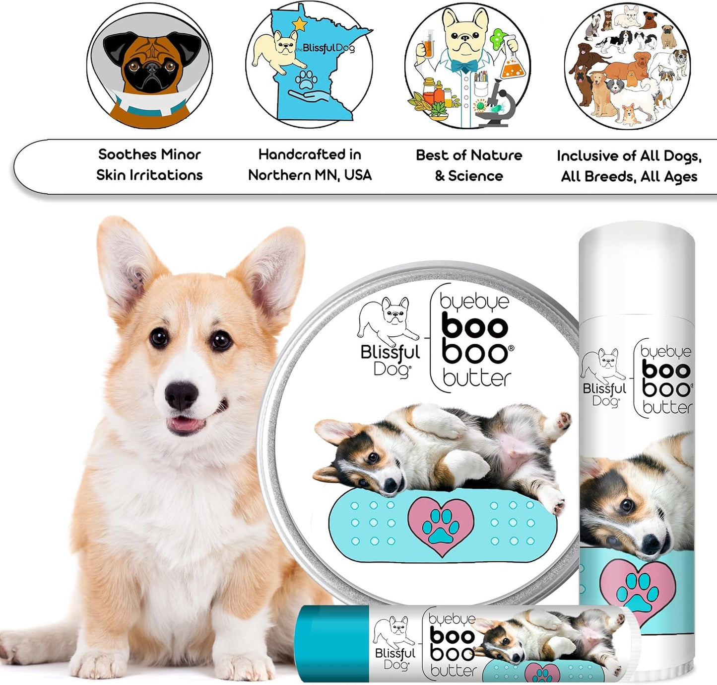 The Blissful Dog .15 oz Tube Corgi Booboo Butter