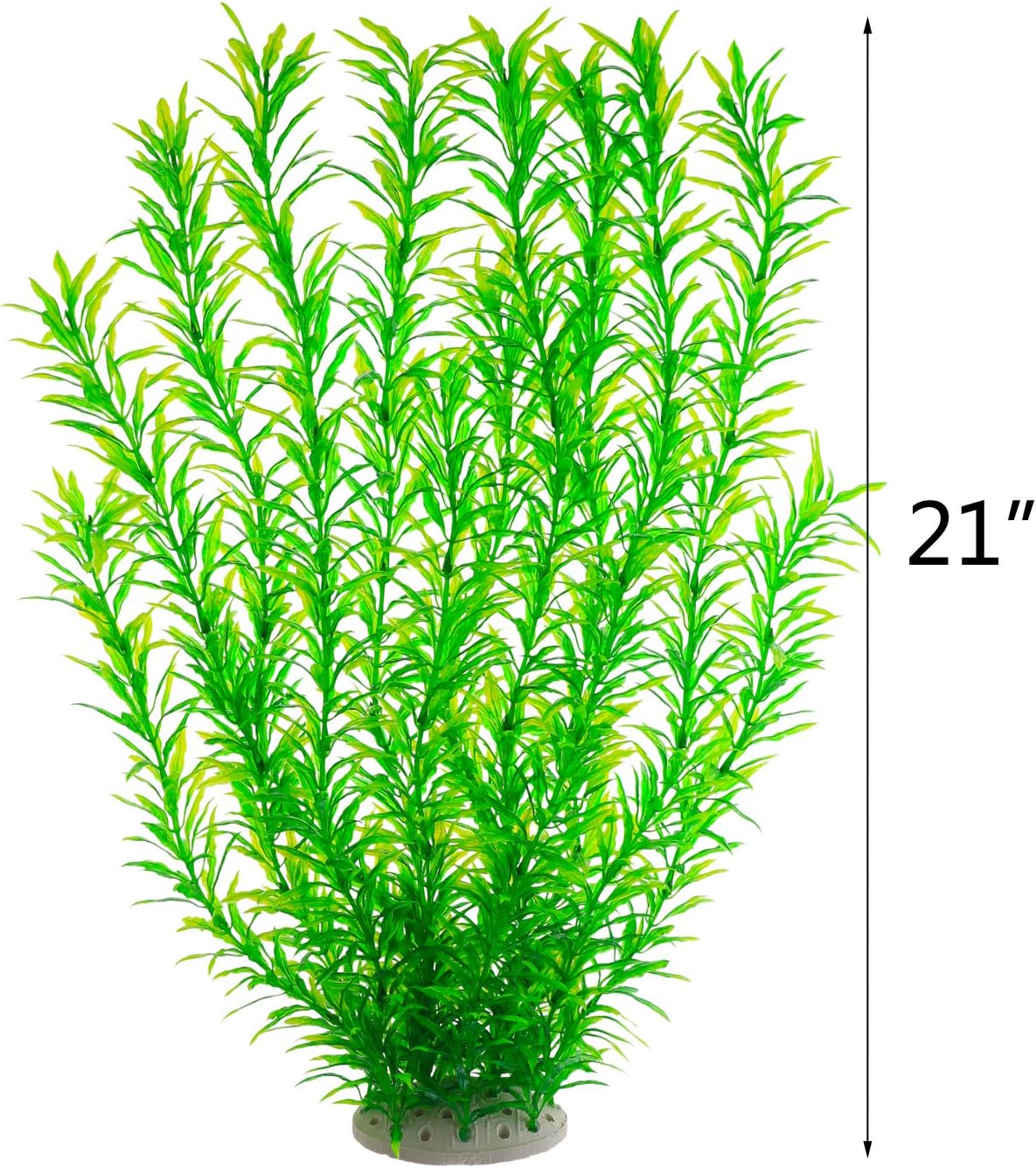 Aquarium Plastic Plants Large, Artificial Plastic Long Fish Tank Plants Decoration Ornaments Safe for All Fish 21 Inches Tall (J07 Green)