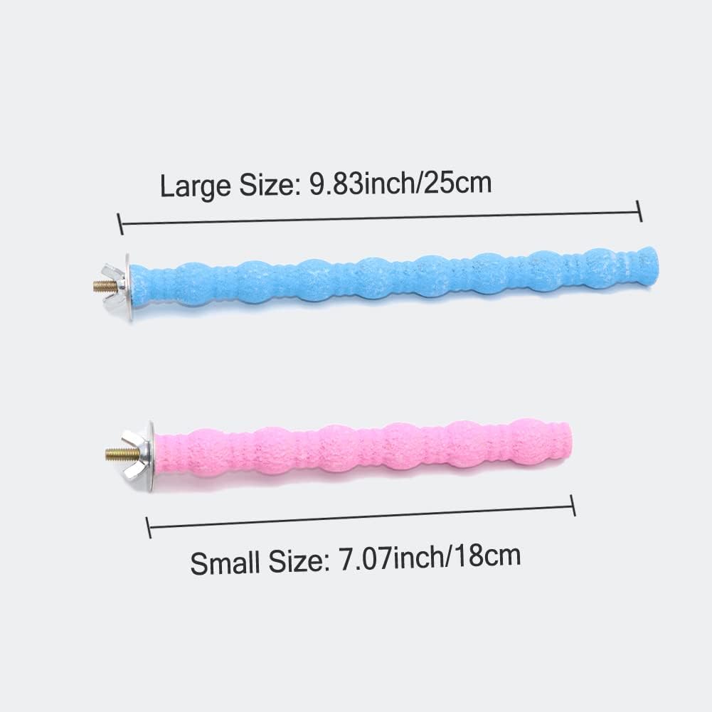 Litewoo Bird Perch Paw Beak Grinding Stick Grit Stand for Parrot Budgies Parakeet Cockatiels Conure Finch Random Color（7.09inch/18cm）