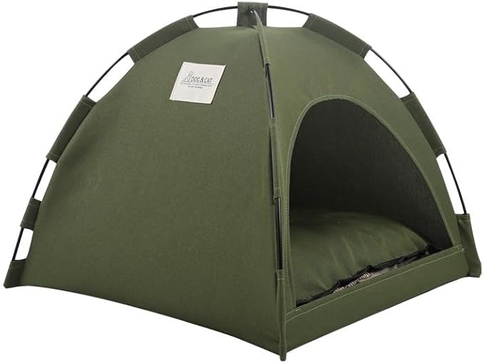Cat Tent – Lightweight & Breathable Waterproof Shelter Designed for Indoor/Outdoor Adventures, Giving Your pet Safe Outdoor Exploration Joy. (Olive Drab, 13.8×13.8 in)