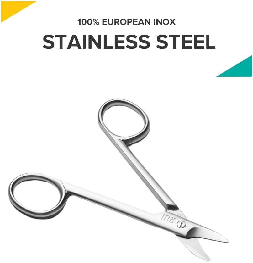 Rui Smiths Pro Precision Toenail Scissors | Stainless Steel Pedicure Trimmer Cutter with Micro-Serrated, Anti-Skid Cutting Edges and Long Handles For Hard Nails | Made in Solingen, Germany