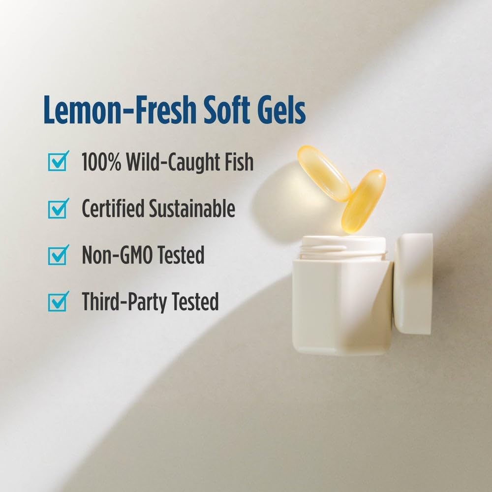 Nordic Naturals Ultimate Omega-D3, Lemon Flavor - 120 Soft Gels - 1280 mg Omega-3 + 1000 IU Vitamin D3 - EPA & DHA - Promotes Brain, Heart, & Immune Health - 60 Servings