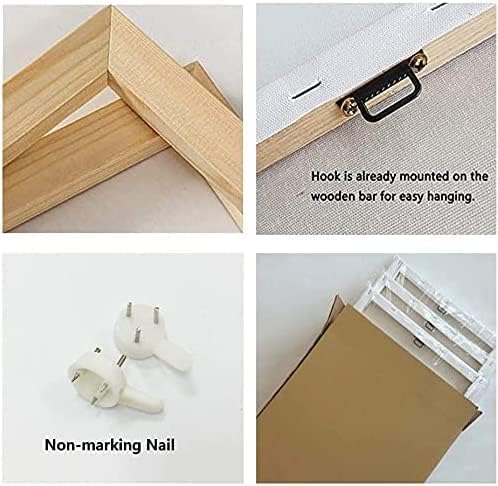 Yxbhhym- Bathroom Wall Art Black and White Gold Beach Wall Art Ocean Canvas Print Sunrise Sunset Seascape Scenery Painting Poster Framed Picture Bedroom Wall Decor Living Room Office Wall Decoration