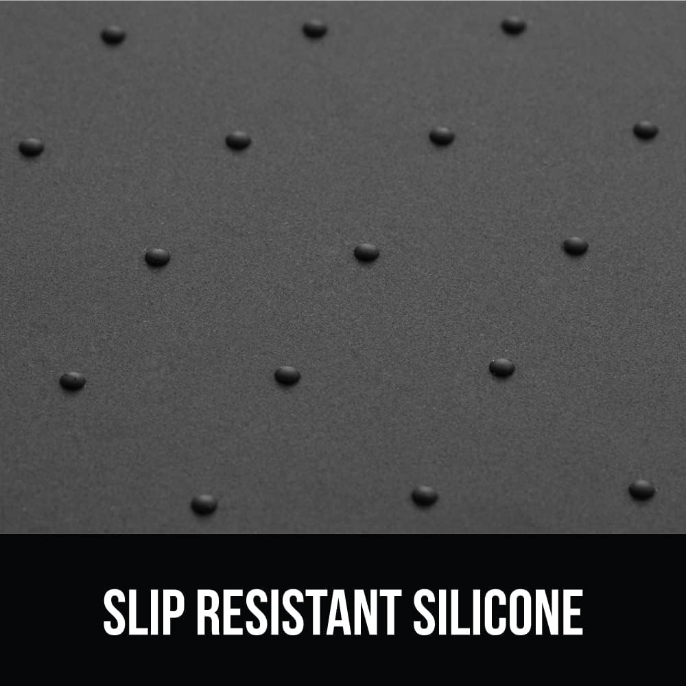 GORILLA GRIP 100% Waterproof Raised Edge BPA Free Silicone Pet Feeding Mat, Dog Cat Food Mats Contain Spills Protects Floors, Placemats for Cats and Dogs Water Bowl, Pets Accessories 16x10, Charcoal