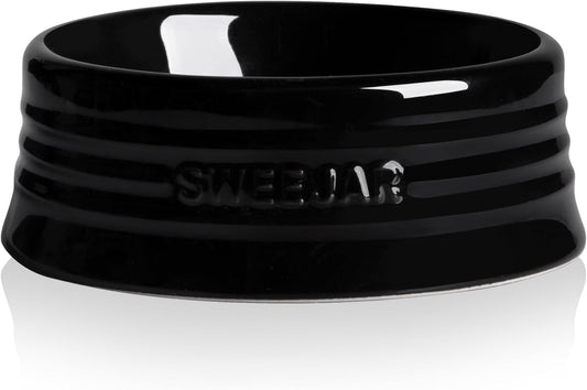 Sweejar Gradient Dog Bowl, Ceramic Dog Food Dish for Large Dogs and Large Cat, Porcelain Pet Bowl for Food and Water 32 oz (Black)