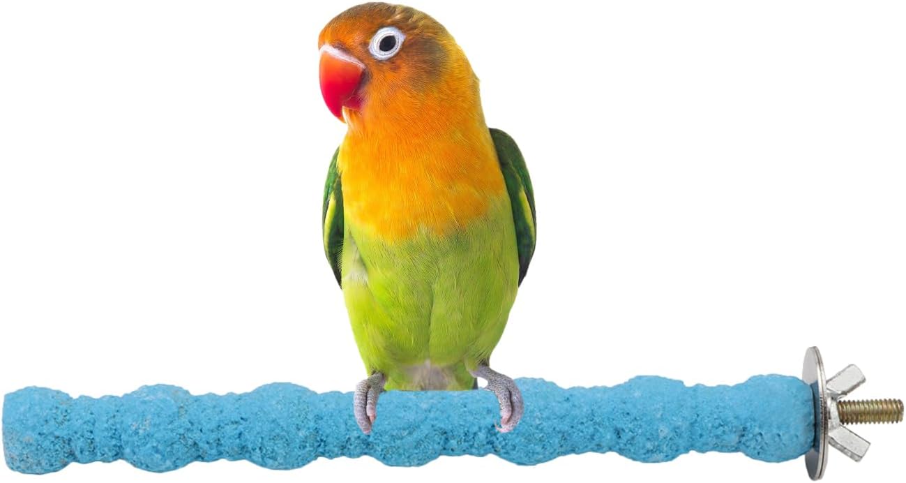 Hypeety Wood Perch Stand Paw Grinding Stick Toy Colorful Pet Bird Cage Stand Platform for Bird Parrot Budgies Parakeet Cockatiels Cage Accessories (Random Color) (7in / 18cm)