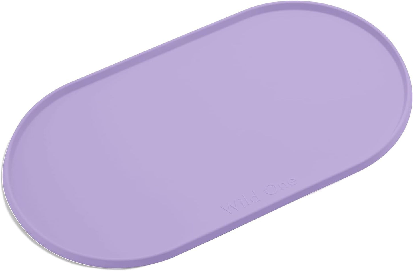 Wild One - Dog & Cat Placemat for Food & Water - Silicone, Non-Slip, Non-Toxic - Great for Travel - Standard (Lilac)