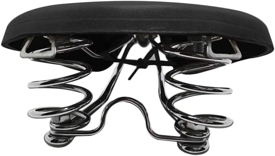 UNISTRENGH English Vintage Bicycle Saddle Touring City Saddle Comfortable Comfort Leather Bicycle Seat with Spring Rivets for Women Men