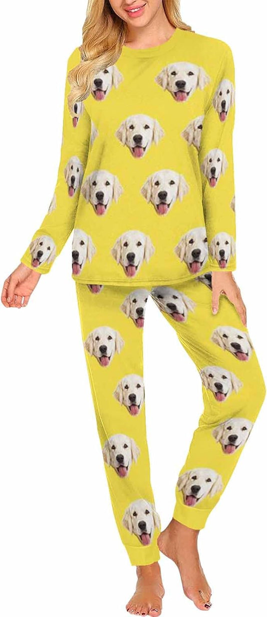MyPupSocks Custom Face Pajamas Sets for Women, Personalized Photo Sleepwear XS-XXL