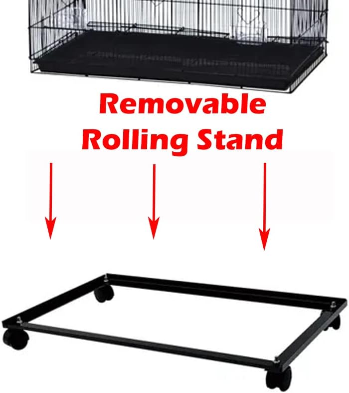 X-Large 5-Levels Tight 3/8-inch Bar Spacing Ferret Chinchilla Sugar-Glider Rats Mice Gerbil Chew Free Cage with Removable Rolling Stand, 31-Inch by 19-Inch by 55-Inch