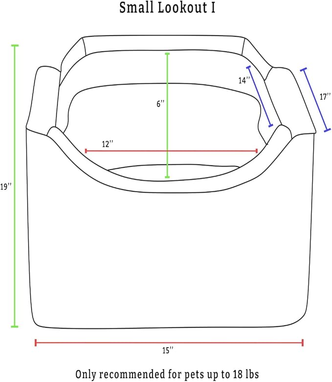 Snoozer Dog Car Seat: Lookout I Booster Seat for Small Dogs (5-15 lbs), Denim Diamond Fabric, Machine Washable Cover