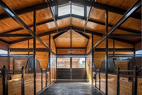 American Floor Mats - Heavy Duty Horse Mats - Slip Resistant, Durable - Black - 14" x 14" Square Tiles - 49 Tiles Total - 0.375" Thick