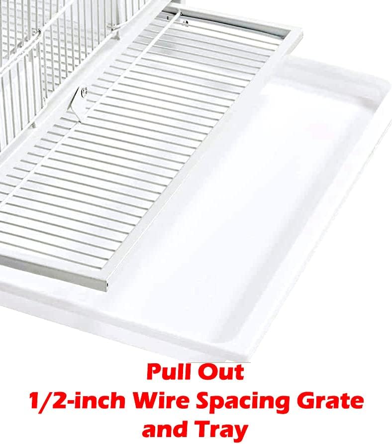 Single Stackable Center Divided Breeder Breeding Bird Flight Double Rolling Cage for Aviaries Canaries Cockatiels Finches Budgies Small Parrots Single Story