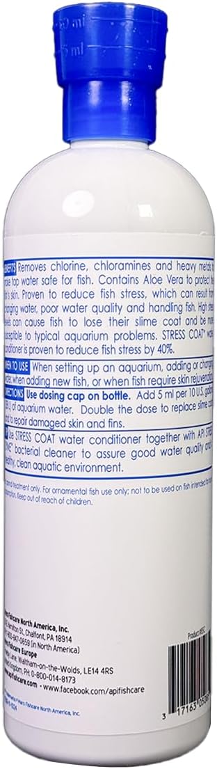 API STRESS COAT Aquarium Water Conditioner 16-Ounce Bottle