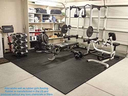 American Floor Mats - Heavy Duty Stall Tiles - Stable/Horse Tiles - Thick, Durable Rubber Flooring Solid Black 8' x 16' Set 3/4" Thick (32 Tiles Total)