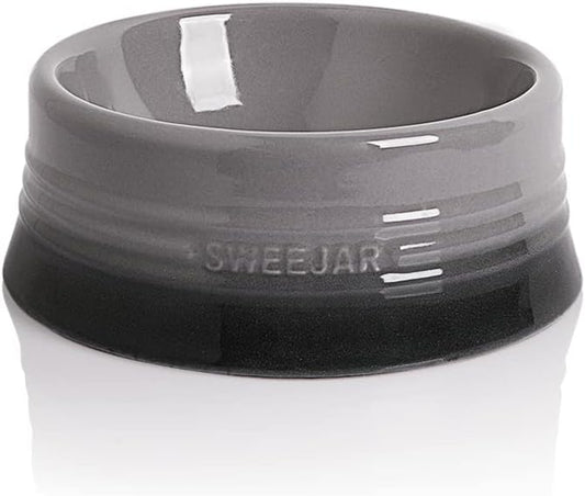 Sweejar Gradient Dog Bowl, Ceramic Dog Food Dish for Medium Dogs and Cat, Porcelain Pet Bowl for Food and Water 18 oz (Gradient Grey)