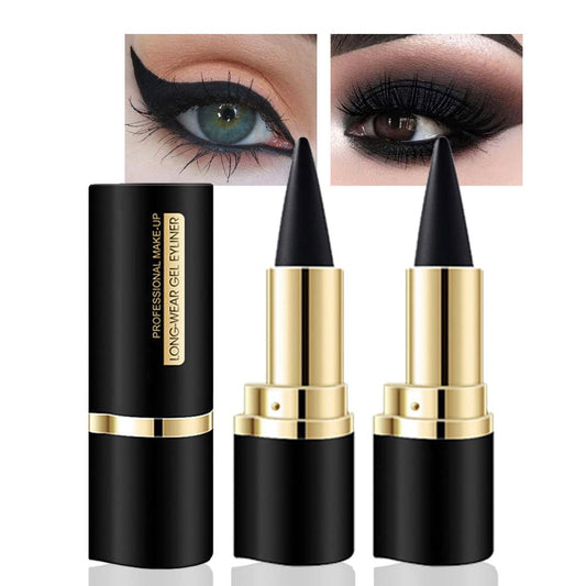 evpct 2Pcs Natural Black Eyeliner Cream Gel Eyeliner Pencil, Black Eye Liner Pencils for Older Women, Waterproof Eyeliners Pencil for Witch Halloween Goth Make up set, Eyeshadow Palette lapiz de ojos
