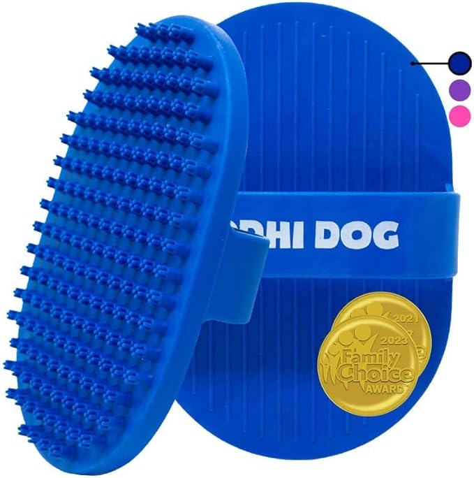 Bodhi Dog Shampoo Brush - Pet Grooming & Bath Supplies for Dogs and Cats - Bath Brush for Long & Short Hair - Premium Scrubber for Shower, Bathing & Massage (Two Pack, Blue)